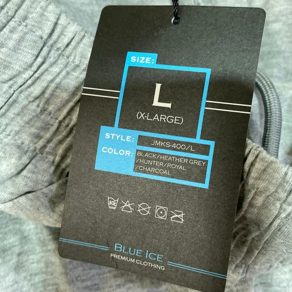 NWT Blue Ice Shorts Men's Large Heather Grey Cotton Blend Casual